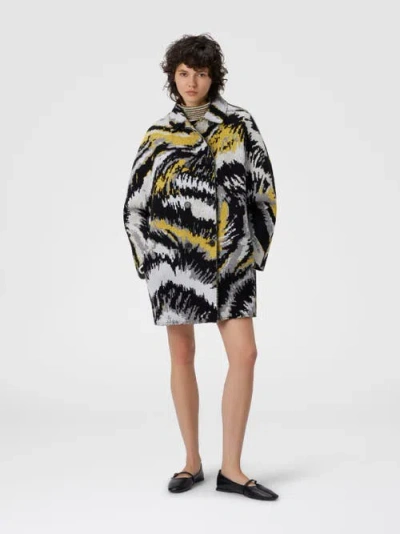 Missoni Double-breasted Caban With Tiger Pattern In Multi