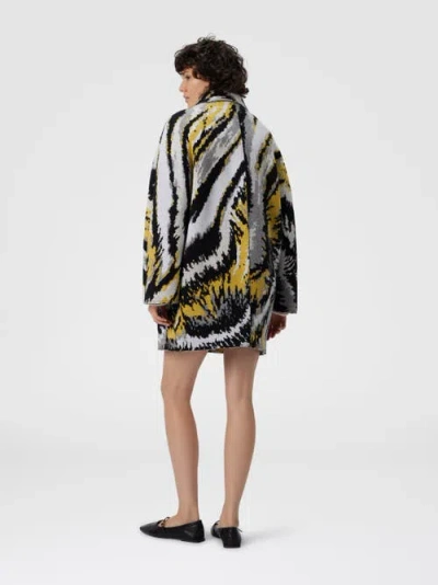 Missoni Double-breasted Caban With Tiger Pattern In Multi