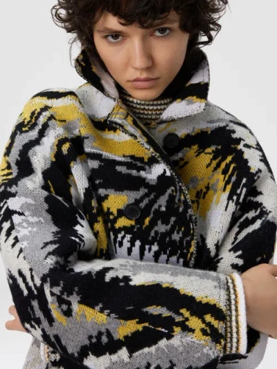 Missoni Double-breasted Caban With Tiger Pattern In Multi