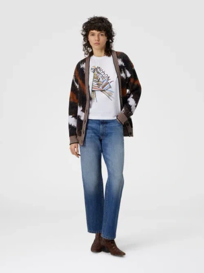 Missoni Kurzarm-t-shirt Mit Print Und Logo In White