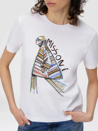 Missoni Kurzarm-t-shirt Mit Print Und Logo In White