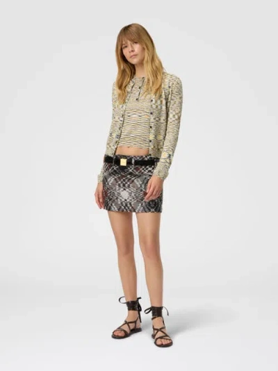 Missoni Embroidered Wool Blend Mini Skirt In Multi