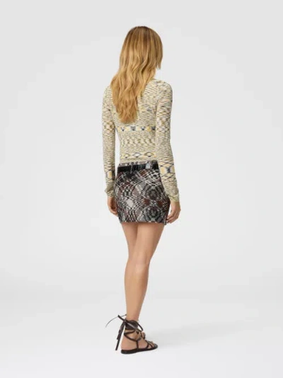 Missoni Embroidered Wool Blend Mini Skirt In Multi