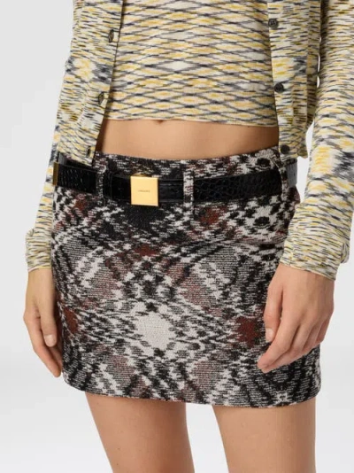 Missoni Embroidered Wool Blend Mini Skirt In Multi
