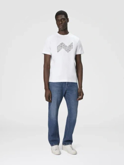 Missoni Short Sleeve T-shirt With Geometric Zigzag Insert And Logo In Multi
