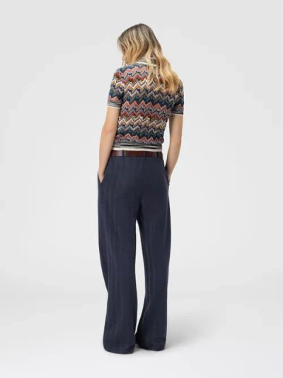 Missoni Tailored Pants With Zigzag Pattern In Blue