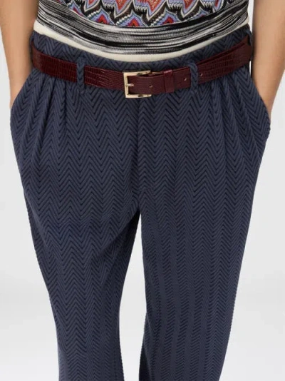 Missoni Tailored Pants With Zigzag Pattern In Blue
