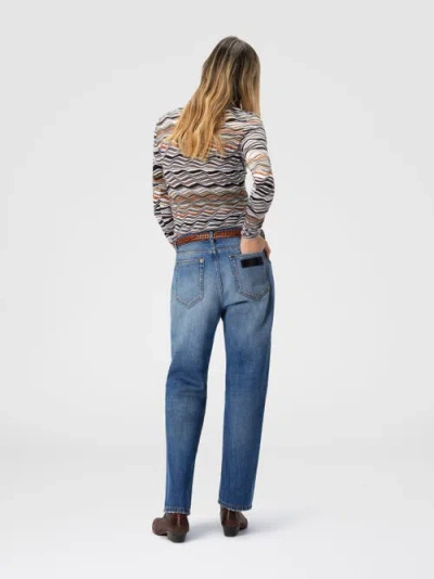 Missoni Five-pocket Mid-rise Washed Denim Pants In Blue