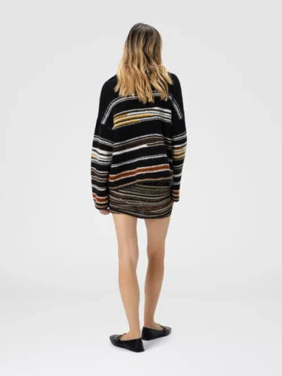 Missoni Oversized Striped Intarsia Sweater In Black