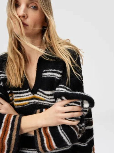 Missoni Oversized Striped Intarsia Sweater In Black