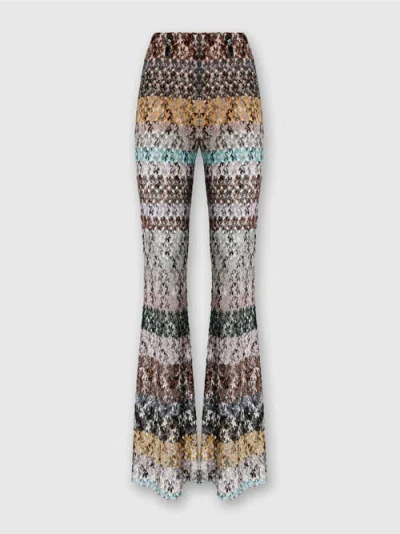 Missoni Striped Metallic-knit Trousers In Multi