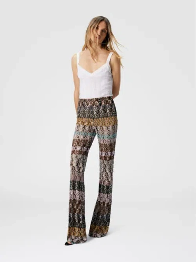 Missoni Striped Metallic-knit Trousers In Multi