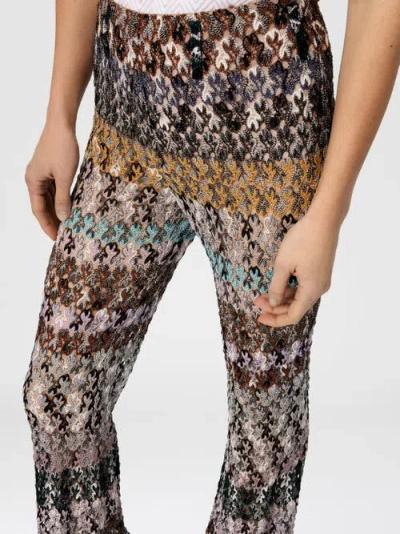 Missoni Striped Metallic-knit Trousers In Multi