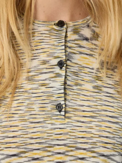 Missoni Buttoned Vest With Flame Pattern In Neutral