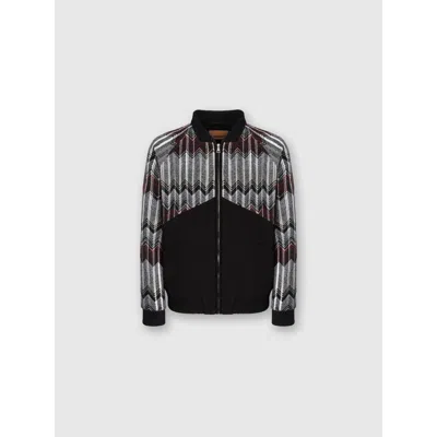 Missoni Bomberjacke Mit Zickzack-einsatz Aus Wollmischung In Multi