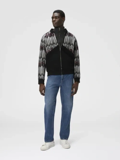 Missoni Bomberjacke Mit Zickzack-einsatz Aus Wollmischung In Multi