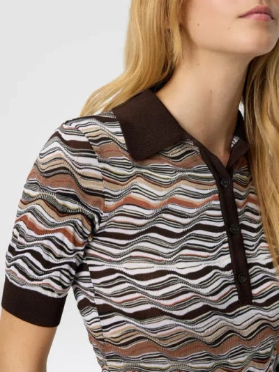 Missoni Short Sleeve Polo With Wave Pattern In Multi