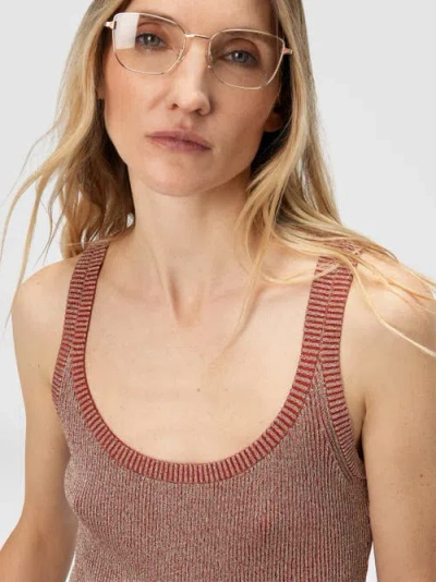Missoni Metallic Ribbed Top In Red