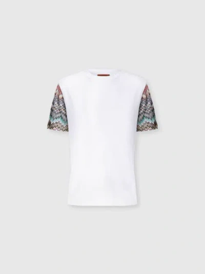 Missoni Kurzarm-t-shirt Mit Snake-einsatz In White