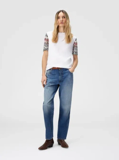 Missoni Kurzarm-t-shirt Mit Snake-einsatz In White