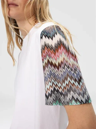 Missoni Kurzarm-t-shirt Mit Snake-einsatz In White