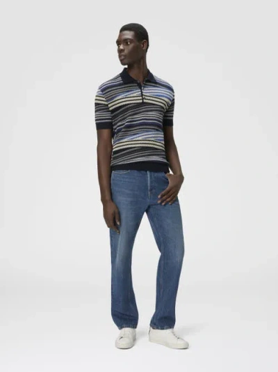 Missoni Short Sleeve Polo With Buttons And Striped Zigzag Pattern In Multi