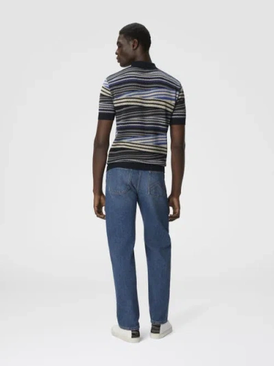 Missoni Short Sleeve Polo With Buttons And Striped Zigzag Pattern In Multi