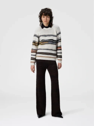 Missoni Chevron Pattern Flared Trousers With Elastic Waistband In Black