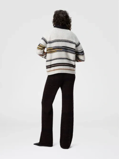 Missoni Chevron Pattern Flared Trousers With Elastic Waistband In Black