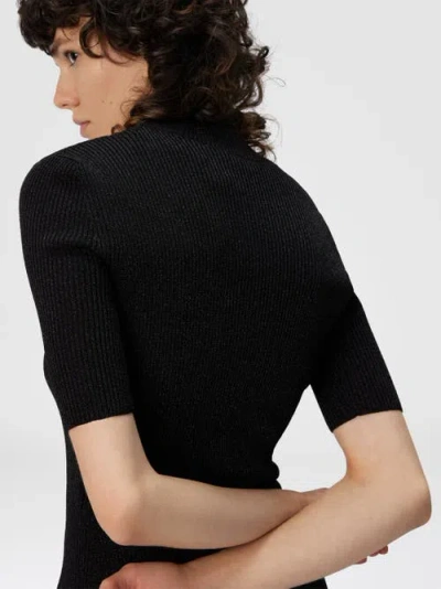 Missoni Short-sleeved Turtleneck In Glitter-effect Viscose In Black