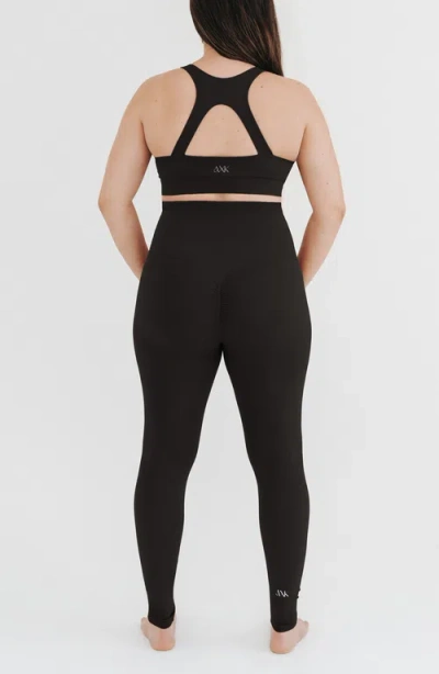 Axk Athletic Maternity Legging With Scrunch Butt Design And Supportive Belly Band In Black