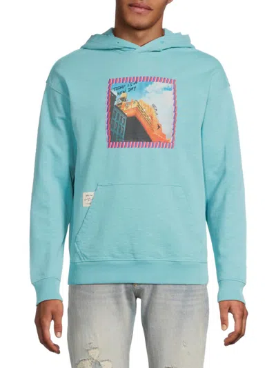 Scotch & Soda Men's Joe Jonas X Scotch Soda Graphic Cotton Hoodie In Blue