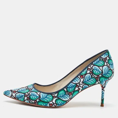 Pre-owned Sophia Webster For J.crew Multicolour Printed Fabric Pointed Toe Pumps Size 38