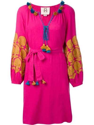 Figue Coco Embroidered Dress In Hotpink