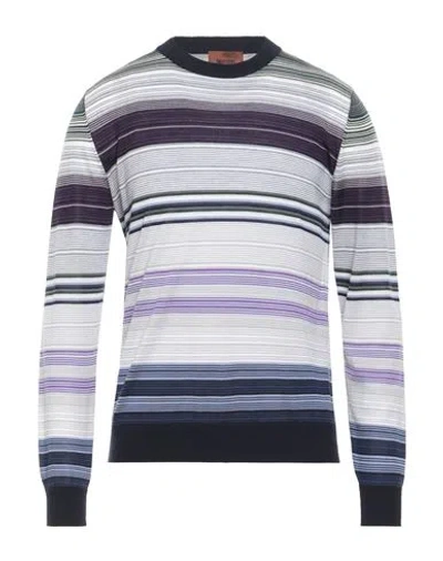 Missoni Man Sweater Navy Size 42 Wool In Blue