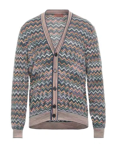 Missoni Man Cardigan Orange Size Xl Cotton, Cashmere, Silk In Multi