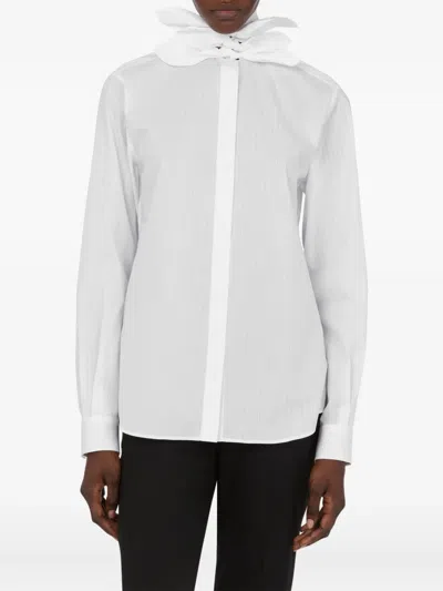 Moschino Cotton Poplin Jacquard Shirt In White