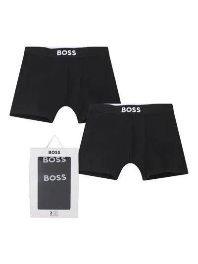Bosswear Logo-waistband Boxers (pack Of Two) In Black