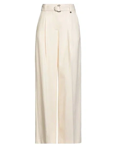 Liu •jo Resort Woman Pants Cream Size 8 Viscose, Polyester, Elastane In Neutral