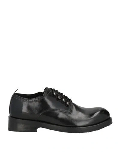 Jp/david Woman Lace-up Shoes Black Size 8 Leather