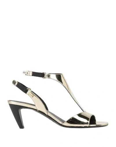 Premiata Woman Sandals Platinum Size 9 Leather In Gray