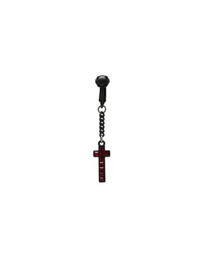 Dsquared2 Man Single Earring Red Size - Metal In Black