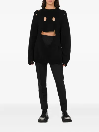 Moschino Couture Black Wool Sweatshirt In Brown