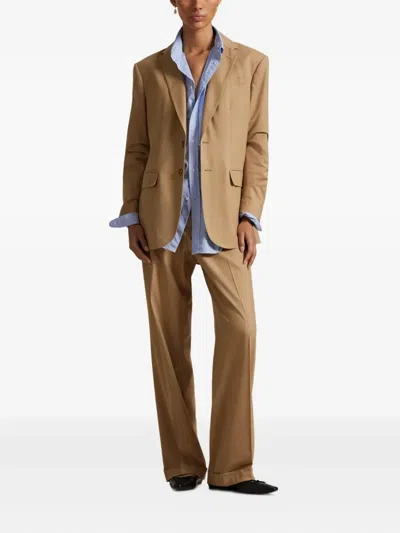 Polo Ralph Lauren Two-button Wool-blend Blazer In Brown