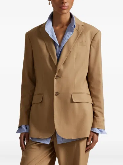 Polo Ralph Lauren Two-button Wool-blend Blazer In Brown