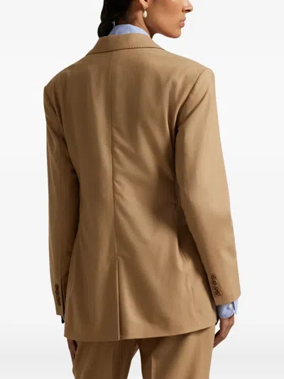 Polo Ralph Lauren Two-button Wool-blend Blazer In Brown