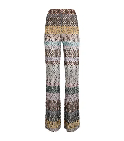 Missoni Striped Metallic-knit Trousers In Multi