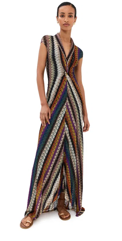 Missoni Langes Kleid Mit Knoten Und Ausschnitt In Multi