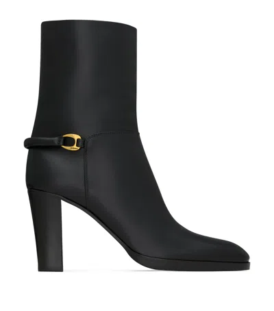 Saint Laurent Sulpice 80 Leather Ankle Boots In Black