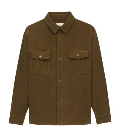 Saint Laurent Cotton Corduroy Overshirt In Green